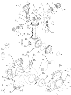 Part Location Diagram of 90573626 DeWALT FILTER COVER